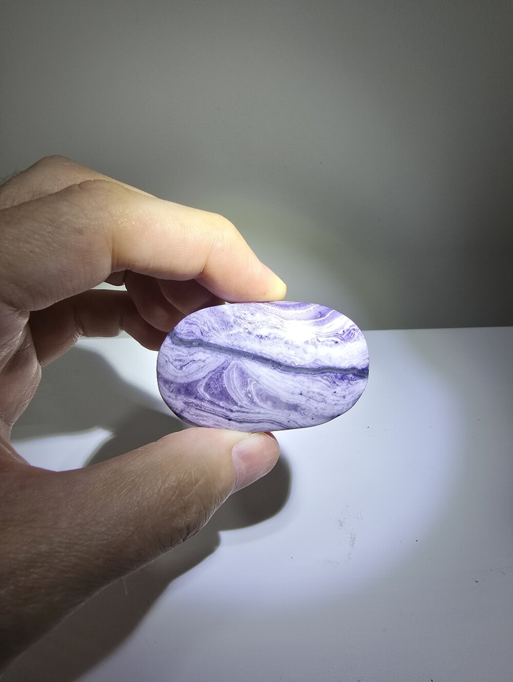 Marble Fluorite Crystal Palmstone (aka Porcelain Fluorite)